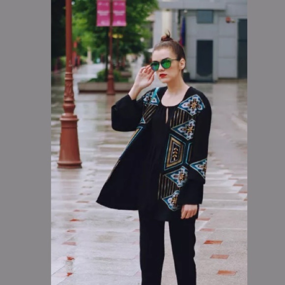 H&M Uniquely Embellished Tribal Embroidered Blazer - Picture 11 of 16